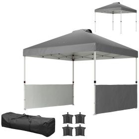 10' x 10' Pop Up Canopy Tent with 2 Half Sidewalls, UV50+ Instant Sun Shelter with Wheeled Carry Bag, Dark Gray 10' x 10' Pop Up Canopy Tent with 2 Half Sidewalls, UV50+ Instant Sun Shelter with Wheeled Carry Bag, Dark Gray